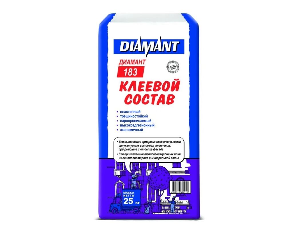 Купить в Могилеве Диамант 183 КС1 25 кг – эластичный клей для сложных поверхностей