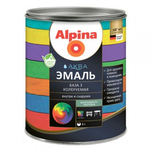 Эмаль Alpina АКВА шелковисто-матовая База 3 прозрачная 0,85 л