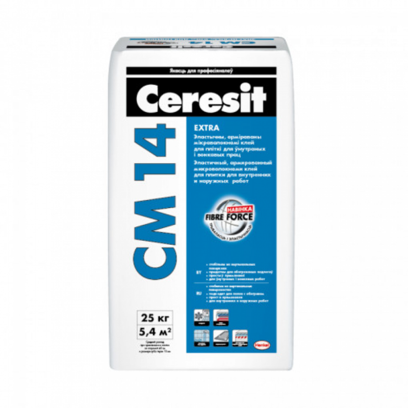 Клей для плитки эластичный Ceresit CM 14 25 кг