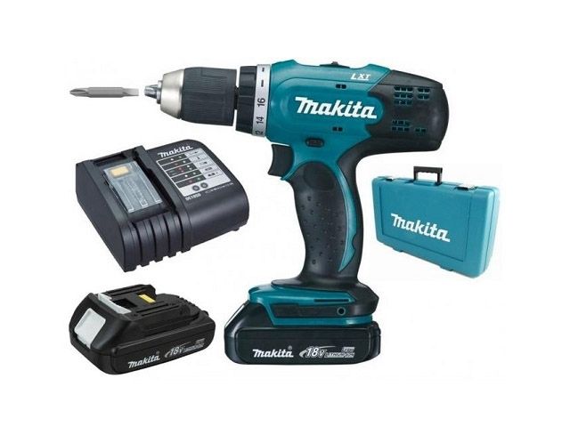 Аккум. дрель-шуруповерт MAKITA LXT DDF 453 SYE в чем. (18.0 В, 2 акк., 1.5 А/ч Li-Ion, 2 скор., 42 Нм, шурупы до 10 мм)