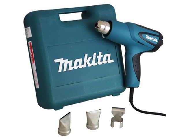 Термовоздуходувка MAKITA HG 5012 K в чем. + набор сопл (1600 Вт, 2 скор., 350-550 °С, ступенч. рег.,350-550 °С)