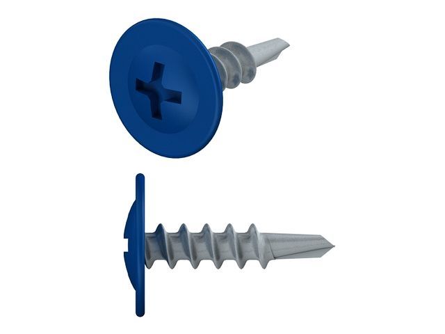 Саморез 4.2х16 мм с прессшайбой, цинк, со сверлом, RAL 5002 (50 шт в зип-локе) STARFIX ( цвет ультрамариново-синий)