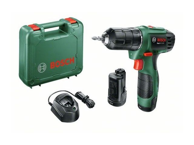 Аккум. дрель-шуруповерт BOSCH EasyDrill 1200 в чем. (12.0 В, 2 акк., 1.5 А/ч Li-Ion, 2 скор., 20 Нм, шурупы до 6 мм)