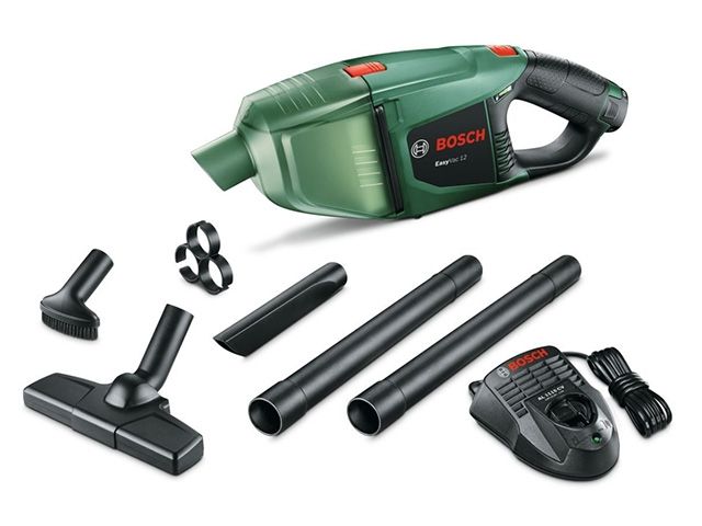 Аккум. пылесос BOSCH EasyVac 12 в кор. + аксессуары (12.0 В, 1 акк., 2.5 А/ч, Li-Ion, 0,35 л, класс: L, самоочистка: нет)