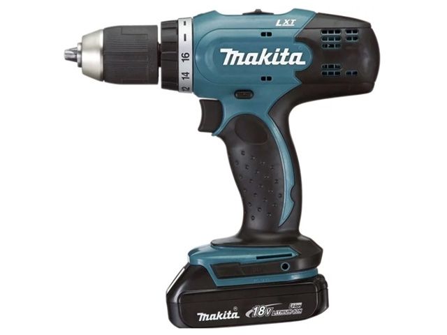 Аккум. дрель-шуруповерт MAKITA LXT DDF 453 SYX5 в кор. (18.0 В, 1 акк., 1.5 А/ч Li-Ion, 2 скор., 42 Нм, шурупы до 10 мм)