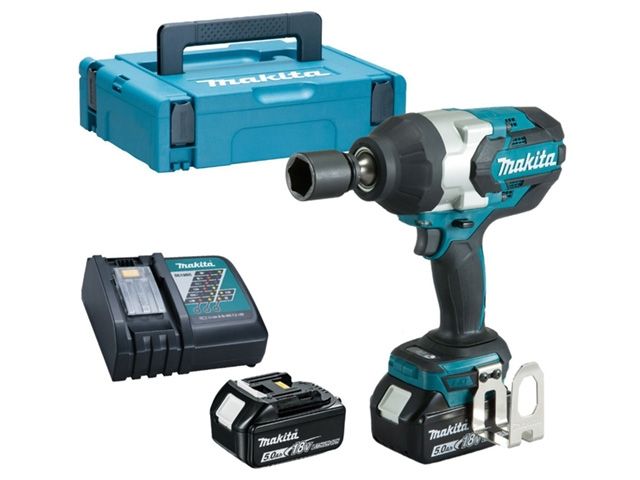 Аккум. ударный гайковерт MAKITA LXT DTW 1001 RTJ в кейсе (18.0 В, 2 акк., 5.0 А/ч Li-Ion, посадочн. квадрат 3/4 