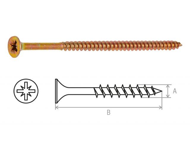 Шуруп универсальный 4.0х80 мм желтый цинк (5 кг) STARFIX