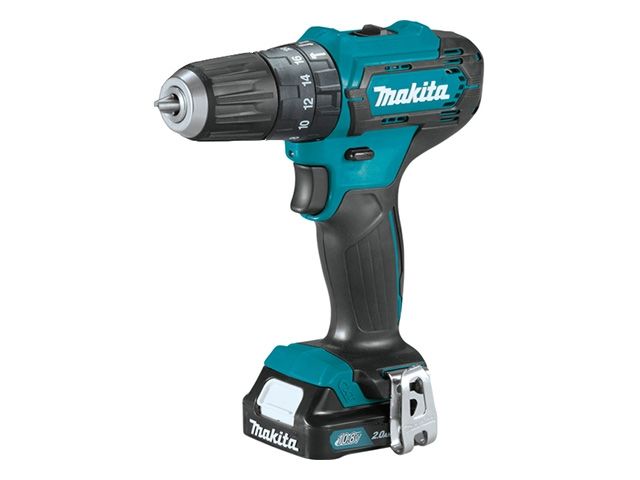 Аккум. ударная дрель-шуруповерт MAKITA HP 333 DWME в чем. (12.0 В, 2 акк., 4.0 А/ч Li-Ion, 2 скор., 30 Нм, шурупы до 8 мм, сверление в металле до 10 м