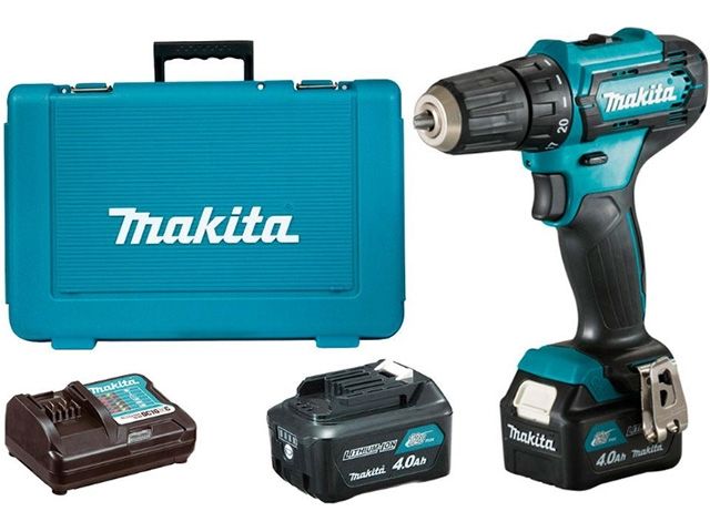 Аккум. дрель-шуруповерт MAKITA DF 333 DWME в чем. (12.0 В, 2 акк., 4.0 А/ч Li-Ion, 2 скор., 30 Нм, шурупы до 8 мм)