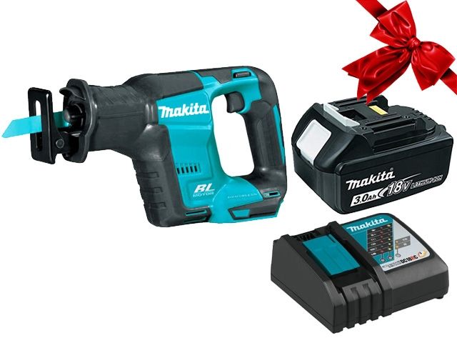 Аккум. сабельная пила MAKITA LXT DJR 188 Z в кор. + АКЦИЯ (BL1830B + DC18RC) (18.0 В, 1 акк., 3.0 А/ч, Li-Ion, дерево до 255 мм, металл до 20 мм)