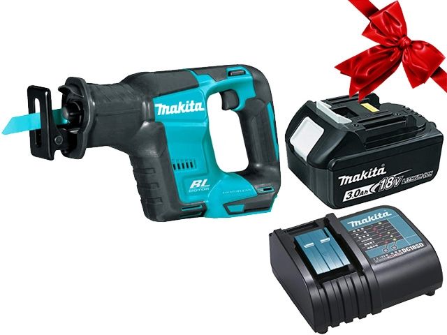 Аккум. сабельная пила MAKITA LXT DJR 188 Z в кор. + АКЦИЯ (BL1830B + DC18SD) (18.0 В, 1 акк., 3.0 А/ч, Li-Ion, дерево до 255 мм, металл до 20 мм)