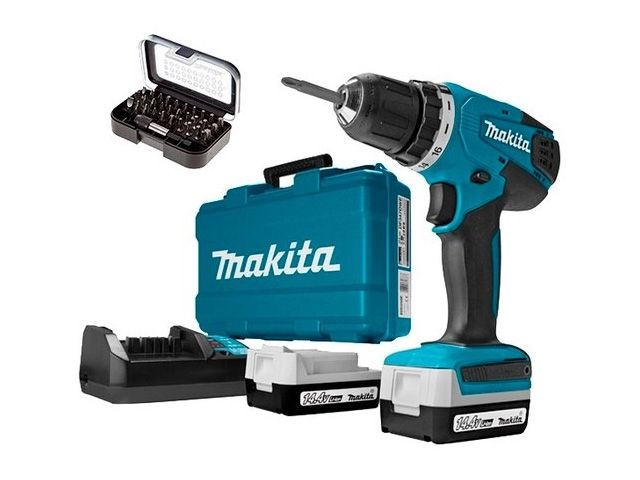 Аккум. дрель-шуруповерт MAKITA DF 347 DWE X8 в чем. (14.4 В, 2 акк., 1.5 А/ч Li-Ion, 2 скор., 23 Нм, шурупы до 6 мм)