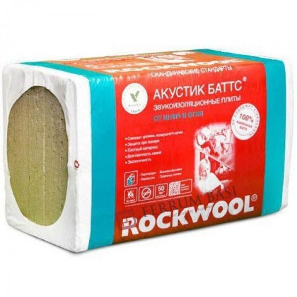 Базальтовая вата Rockwool Акустик Баттс 1000х600х50 мм 10 плит в упаковке