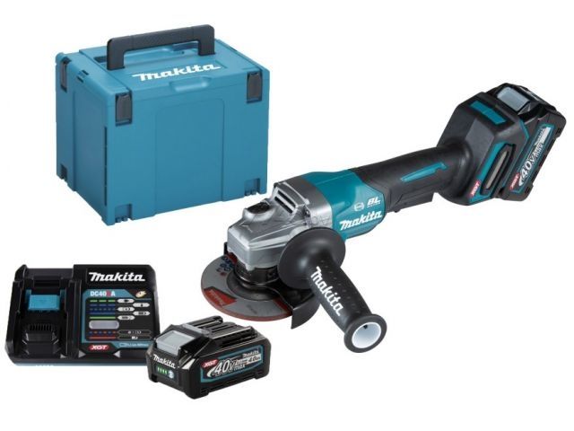 Аккум. углошлифмашина MAKITA XGT GA 012 GM 201+ АКЦИЯ (1 аккумулятор + зарядное) (40В, 115 мм, 8500 об/м, клав. (2x4.0Ач,DC40RA,Makpac4))