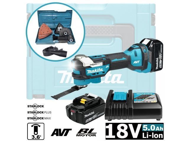 Аккум. многофункциональный инструмент (реноватор) MAKITA LXT DTM 52 RTJX1 MAKPAC (18.0 В, 2 акк., 5.0 А/ч, Li-Ion, 20000 об/мин)