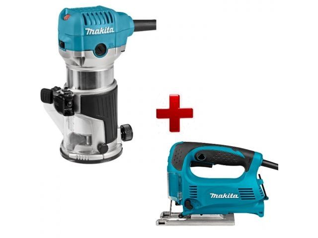 Фрезер кромочный MAKITA RT 0700 CX2 + аксессуары + АКЦИЯ лобзик 4329 в  ПОДАРОК  (арт. 4329) (710 Вт, цанга 8 мм, 30000 об/мин, регул. об.+ АКЦИЯ лобз