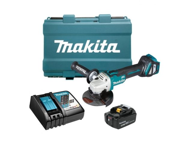 Аккум. углошлифмашина MAKITA LXT DGA 511 RT в кор. (18.0 В, 1 акк., 5.0 А/ч, Li-Ion, диск 125х22.2 мм, вибро)