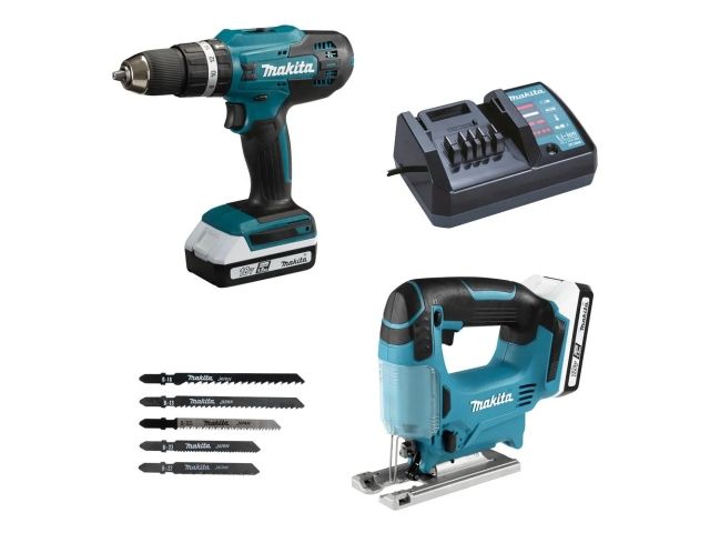 Аккум. дрель-шуруповерт MAKITA HP488D + аккум. лобзик JV183D (в комплекте 2 акум. 1,5А/ч + зарядное+сумка)