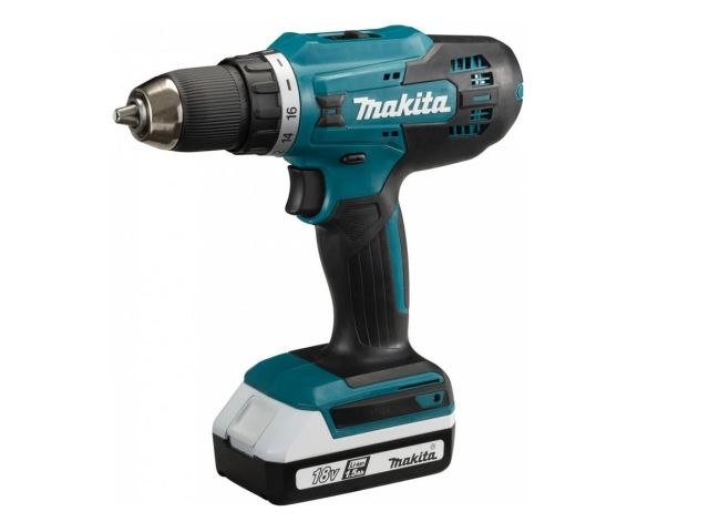 Аккум. шуруповерт MAKITA DF488D002 в кейсе (18.0 В, 2 акк., 1.5 А/ч Li-Ion, 2 скор., 42 Нм, шурупы до 13 мм)