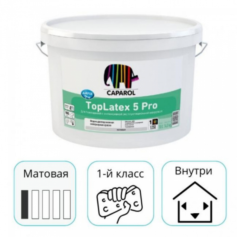 Краска Caparol TopLatex 5 Pro База 1 белая 10 л